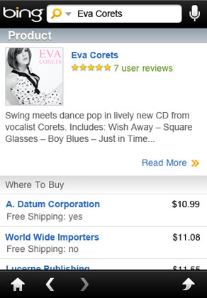 Search for products, ratings, reviews and prices on the Shopping tab using voice, the keyboard or camera.