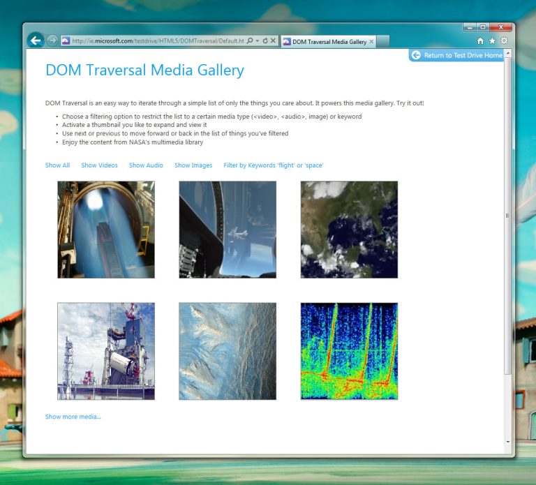 Internet Explorer 9 has extensive support for HTML5, delivering interoperability to developers through Web standards.