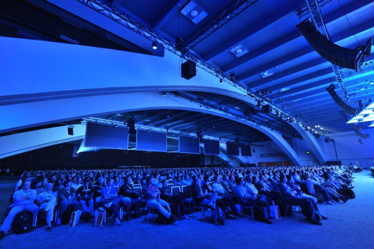 Build attendees prepare to hear from Satya Nadella, president, Server and Tools Business, and Steve Guggenheimer, corporate vice president and chief evangelist, Developer Platform Evangelism. More than 5,000 attendees participated in Build 2013.