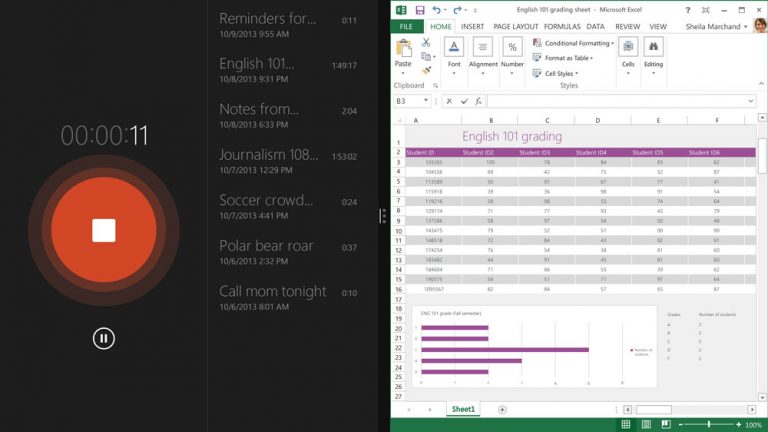 Record anything from a lecture to a baby’s first words with the built-in sound recorder. Play back, edit and share your recordings.