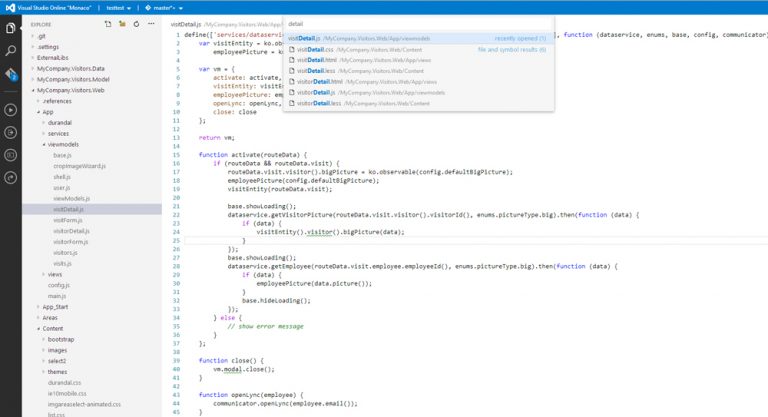 “Monaco” enables developers to quickly edit cloud services and websites using standards-based HTML and JavaScript.