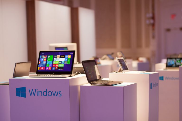 OEM partners are showcased in the Windows demo area at CES 2014 in Las Vegas.