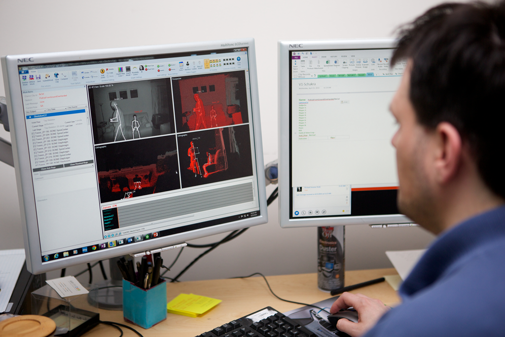 Jon Clark, Lead QA for Tagging Evolution and Production, reviews a tagged clip to make sure it meets tagging standards.