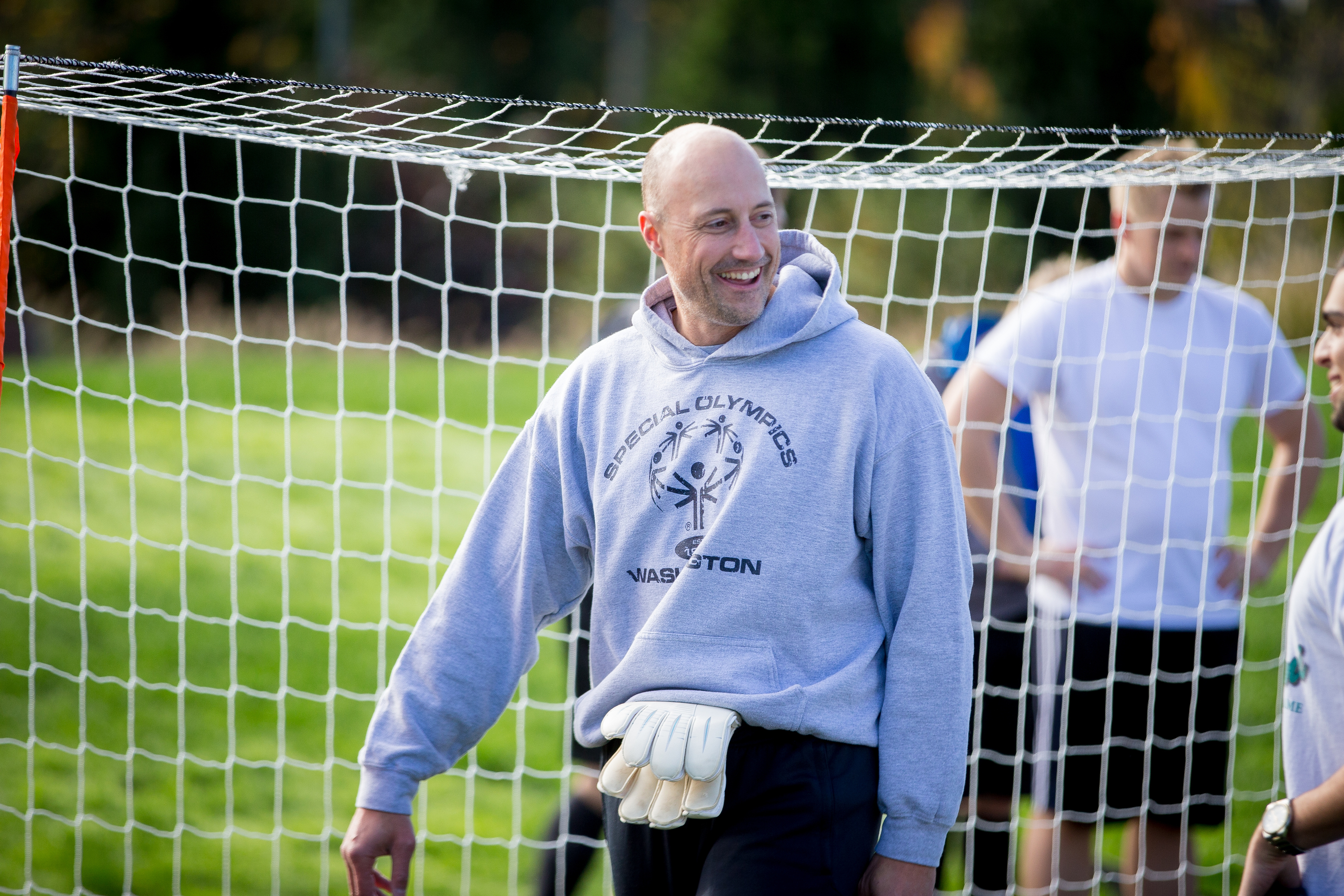 Former Seattle Sounders FC Captain Kasey Keller plays goalie for the Black team.
