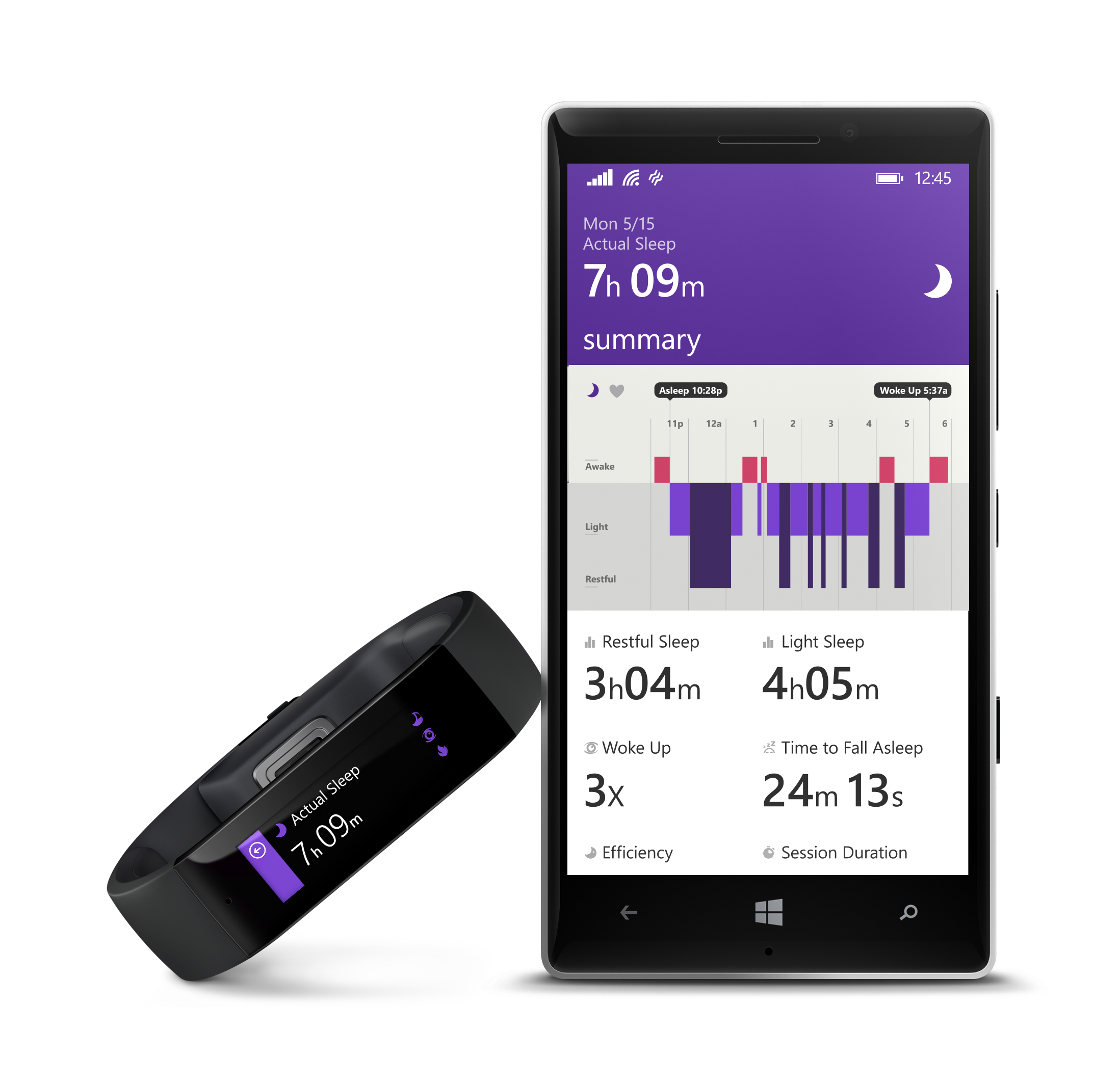 The Microsoft Band pairs wearable technology with the Microsoft Health app, which can track your heart rate, steps, calorie burn and sleep quality.