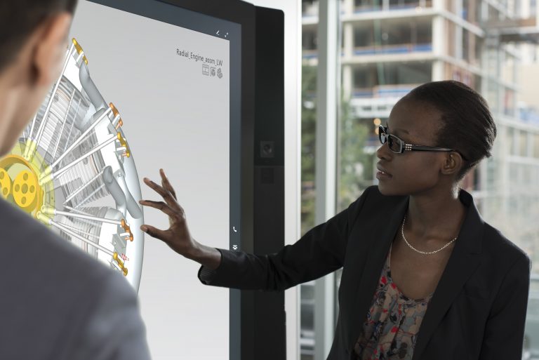 Surface Hub’s custom Windows 10 experience runs amazing and immersive large-screen apps to enhance group productivity.