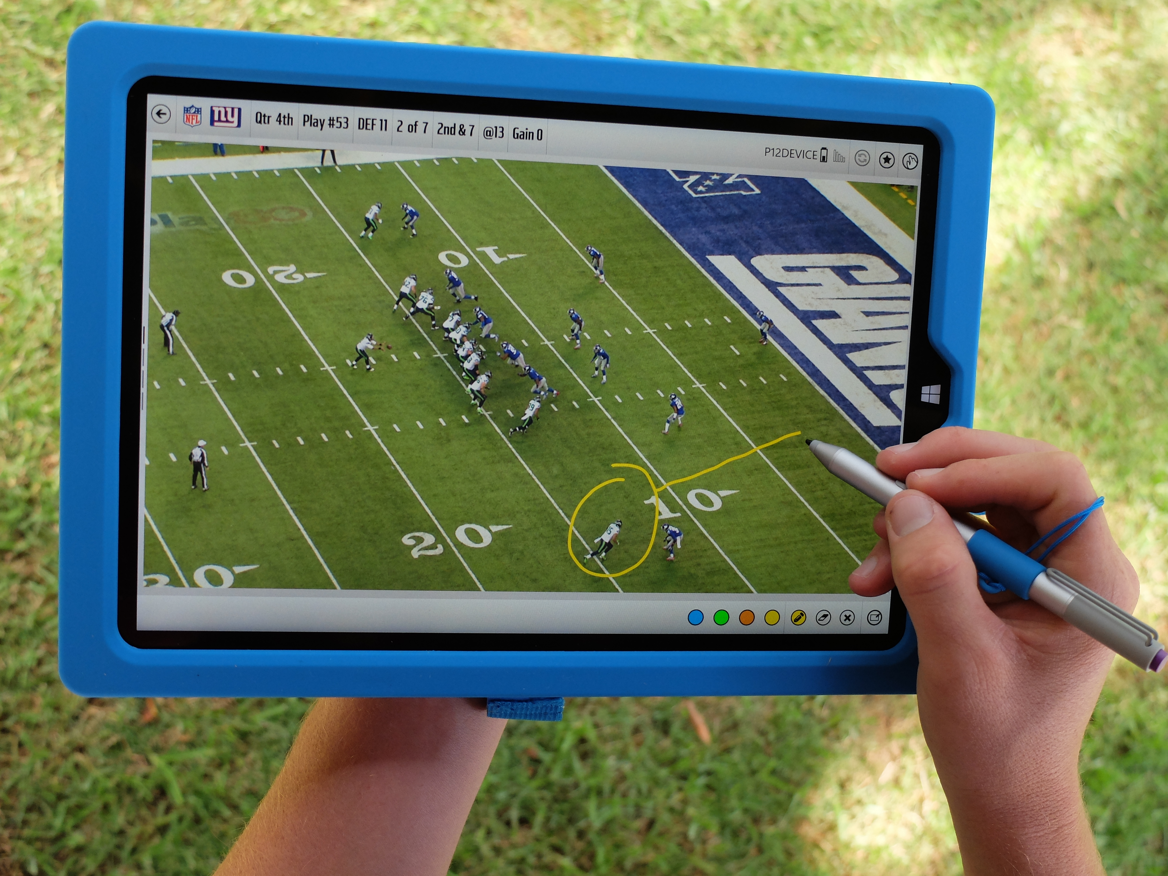 The Sideline Viewing System on a Surface Pro 3.