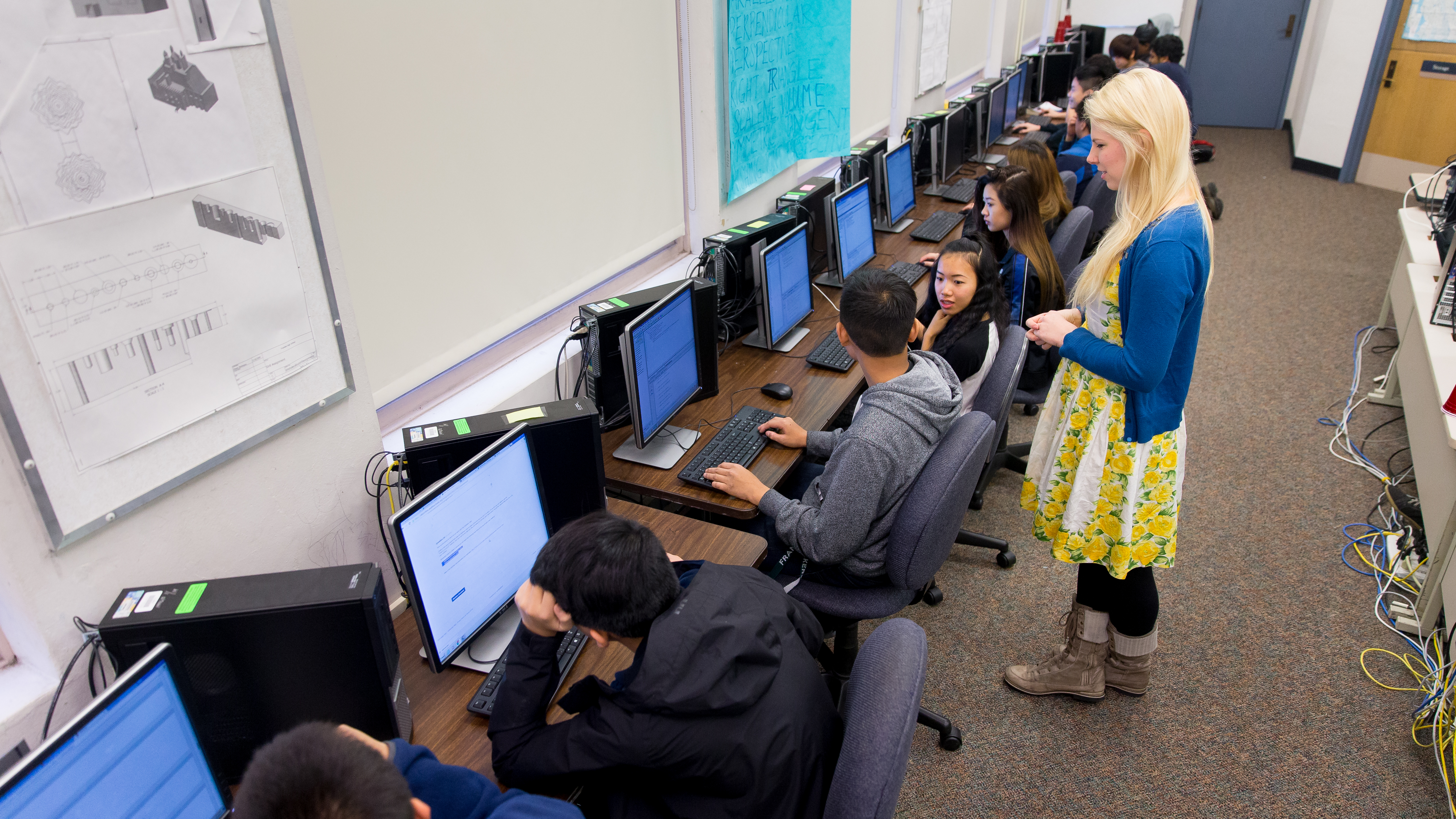 Microsoft software engineer Kasey Champion at Franklin High School in Seattle, where she is helping to teach computer science. (Photography by Scott Eklund/Red Box Pictures)