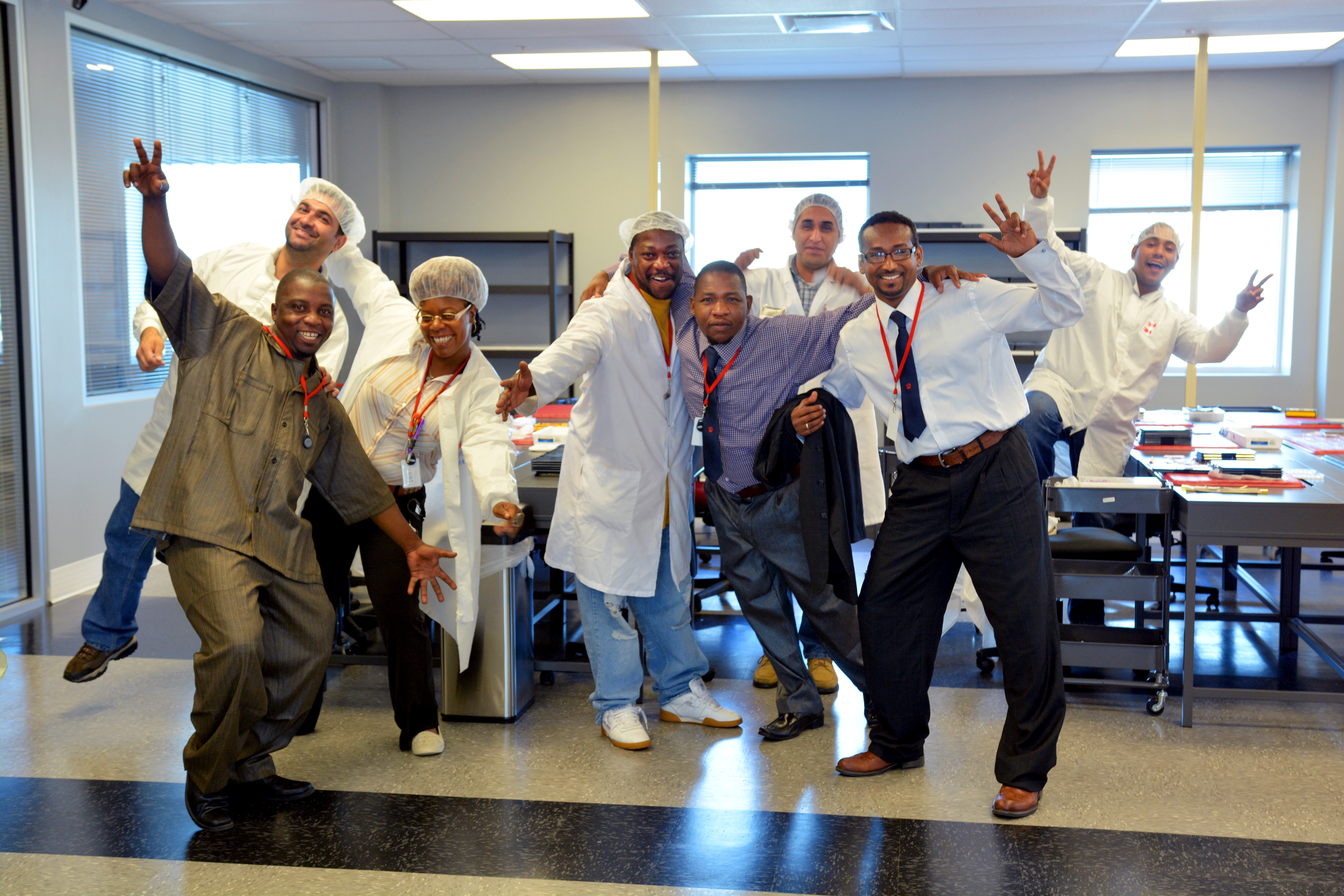 A team of BAK USA operators in the clean room at BAK USA.
