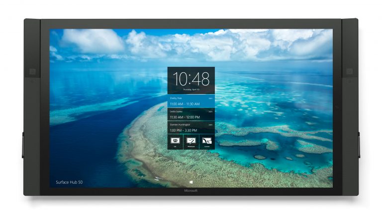 Surface Hub’s large-screen format offers team-empowering solutions that make meetings more productive, modernize workflows, and improve data engagement.