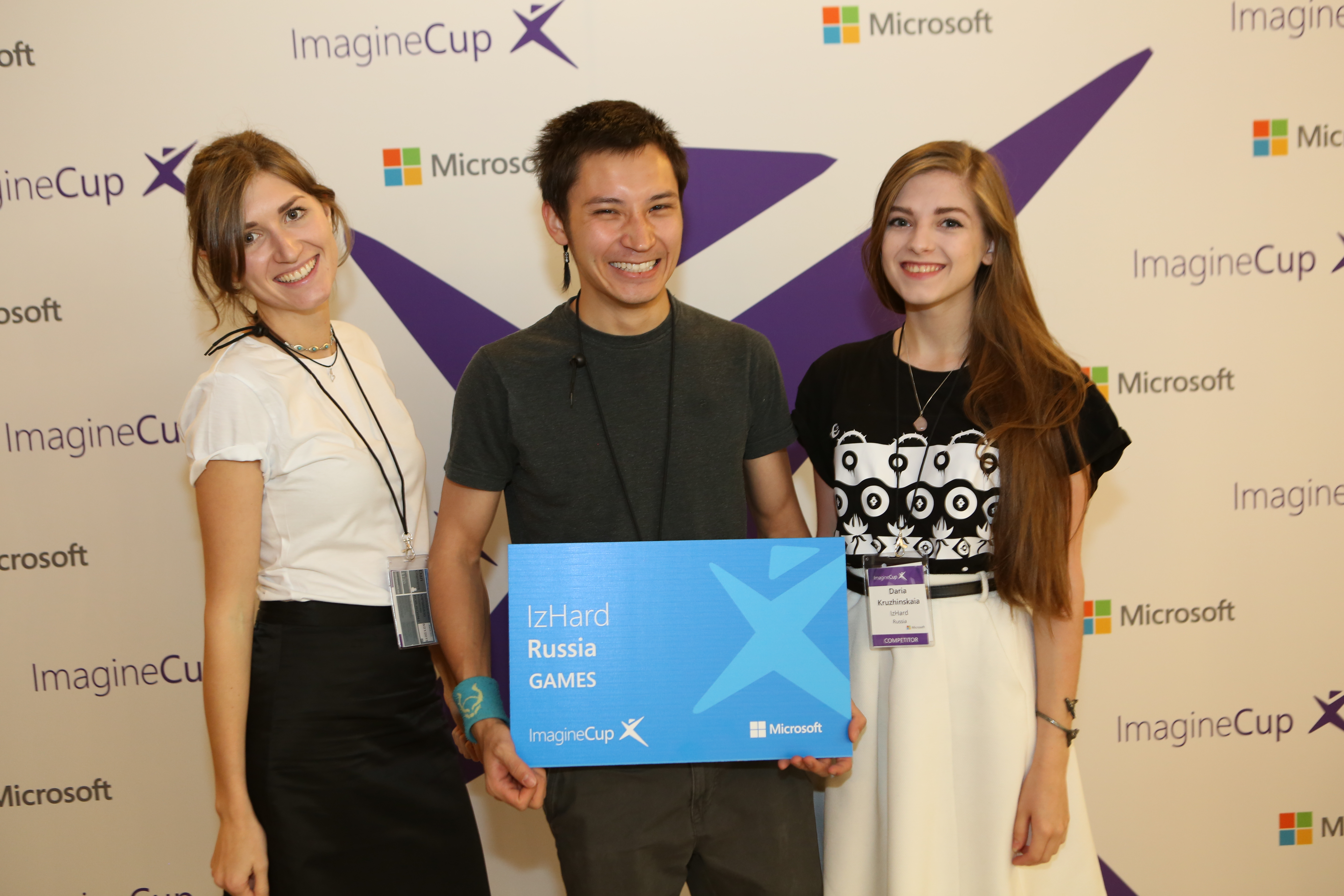 Team IzHard gets ready to compete in the 2015 Imagine Cup World Finals.