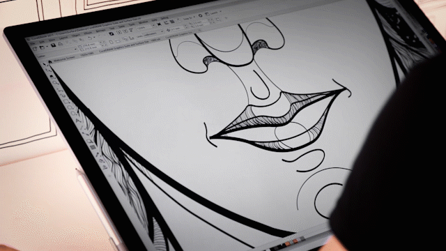 New partner app Corel Draw enables users to utilize pen and Dial to create works of art.