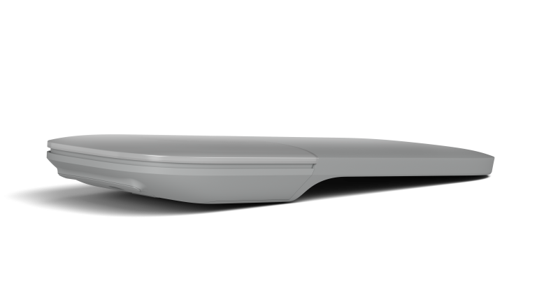 Slim, light and ready to travel, the Microsoft Surface Arc Mouse is designed to conform to your hand, and snaps flat to fit easily in your bag or pocket.