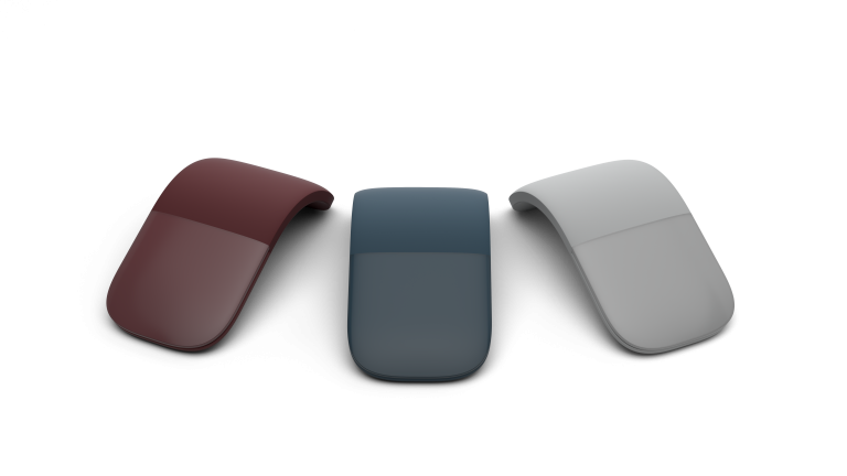 The Microsoft Surface Arc Mouse comes in a range of rich colors including Light Gray, Burgundy and Cobalt Blue to complement your device and personal style.
