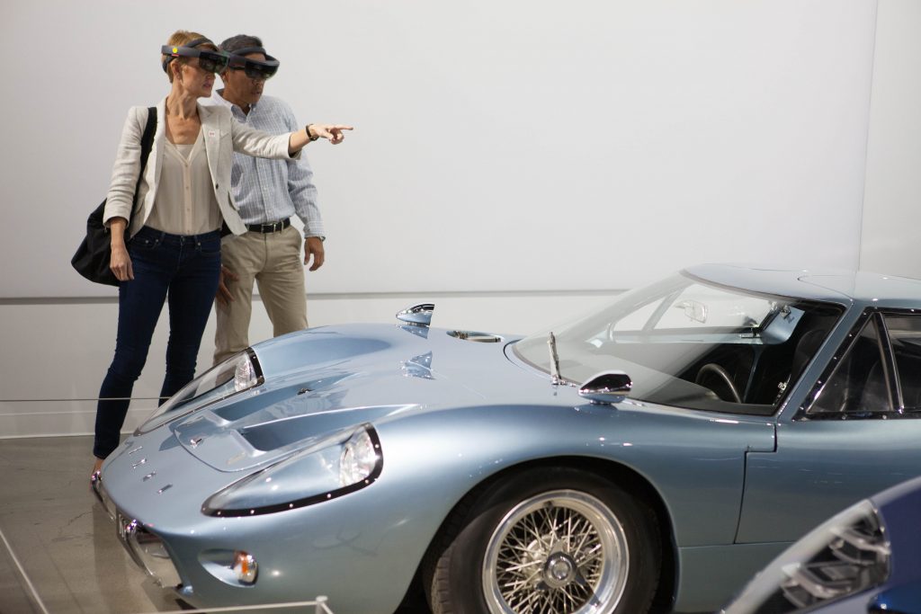 Museum goers experience the Ford HoloLens