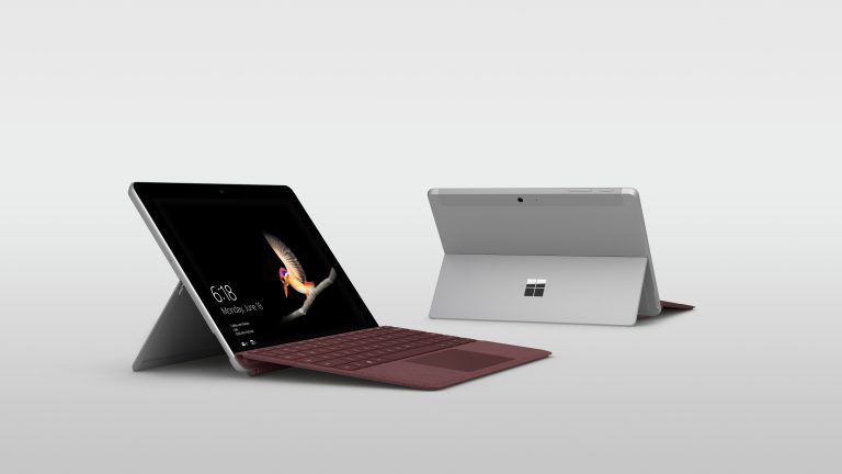 Surface Go in red and gray