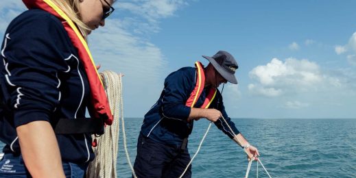 Shane Penny, Fisheries Research Scientist and his team using baited underwater cameras