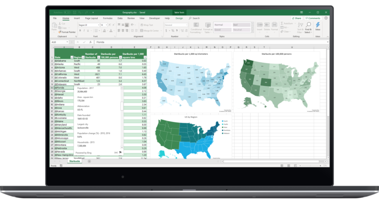 u.s. map in excel