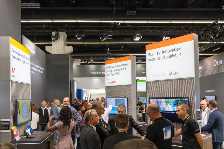 Microsoft IAA booth with Adobe, Bosch and Daimler