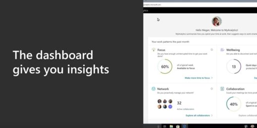 MyAnalytics user interface