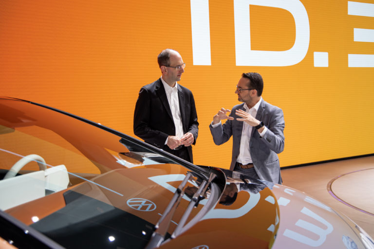 Scott Guthrie and Christian Senger with VW ID 3