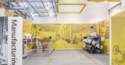 Interior of an automotive manufacturing building