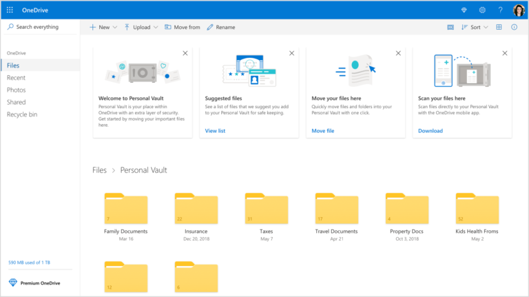 OneDrive desktop Personal Vault