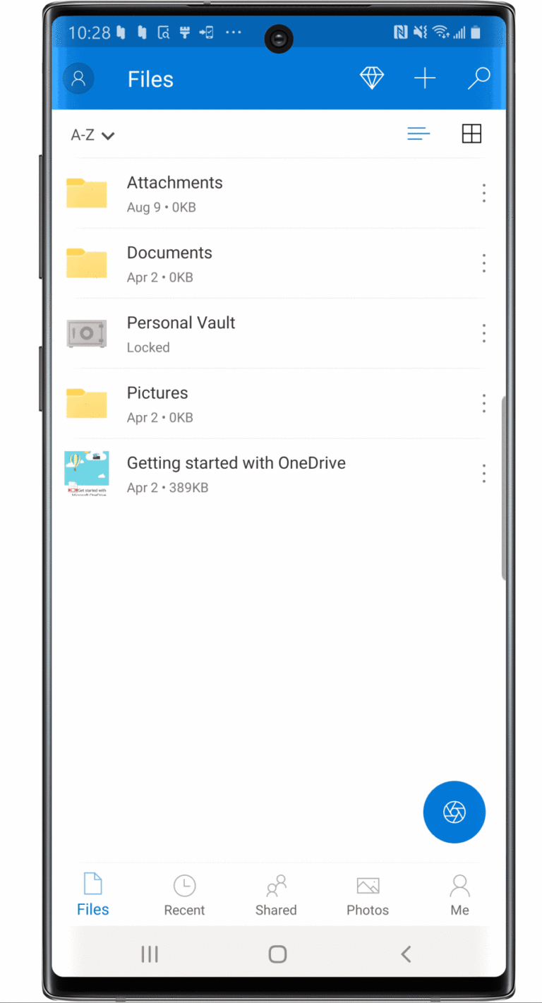 OneDrive Mobile Personal Vault
