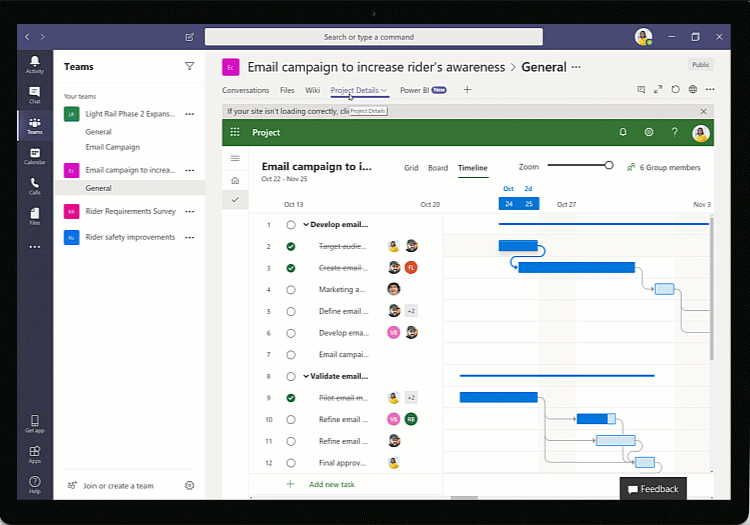 Microsoft Project collaboration