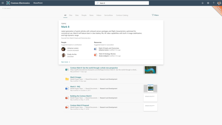 Topic Card in Search