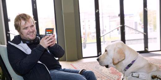 Florian Beijers with his guide dog