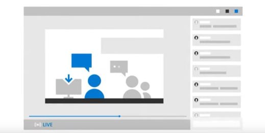 Graphic representation of people in a live meeting