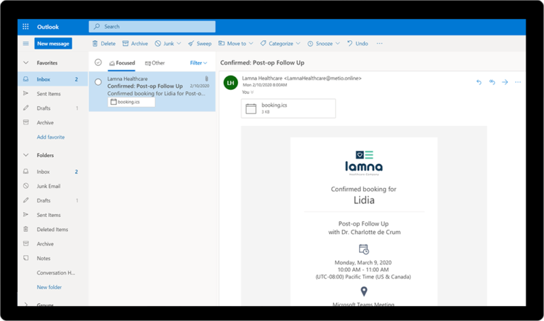 Bookings in Teams_Patient Email