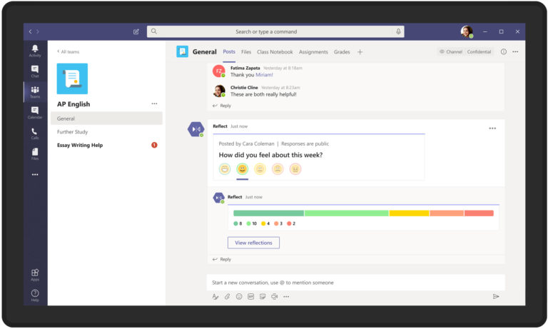 Reflect messaging extension poll
