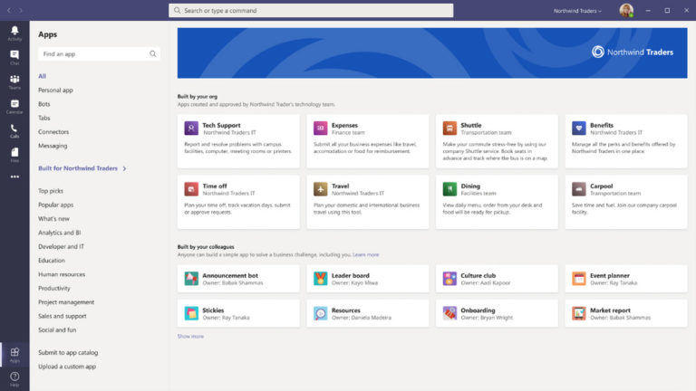 Examples of branding organizations in Teams