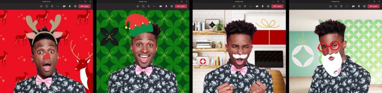 Snap filter examples in Microsoft Teams