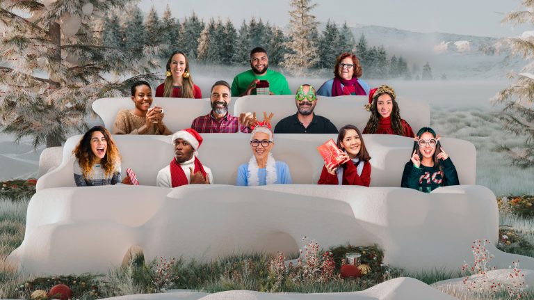 Microsoft Teams Together mode holiday party