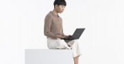 Woman using a Surface Laptop 4