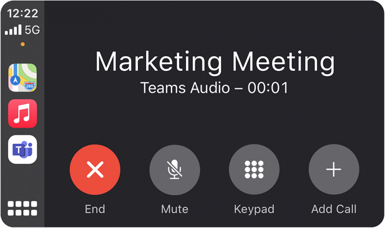 Microsoft Teams Apple CarPlay