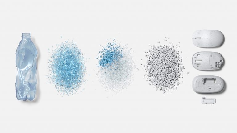 Microsoft Ocean Plastic Mouse material evolution