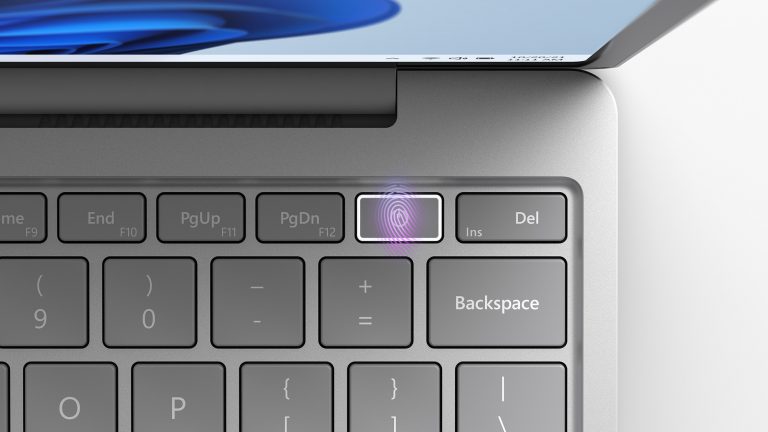 Fingerprint Power Button with One Touch sign-in through Windows Hello on Surface Laptop Go 2