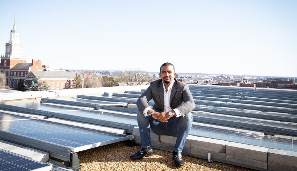 Man sits on roof