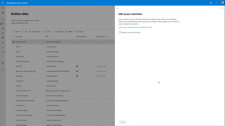 Applying restricted access control policies in Microsoft Syntex