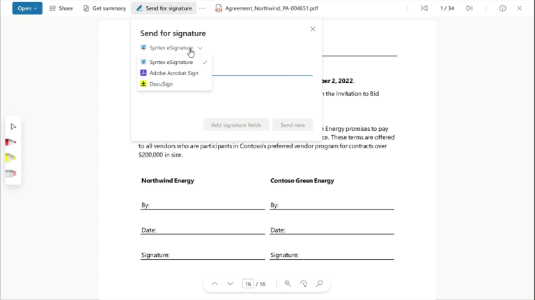 Microsoft Syntex eSignature