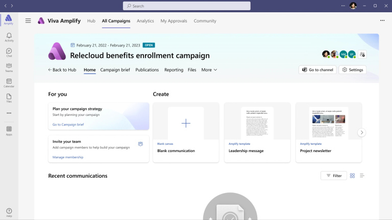 Viva Amplify publishing tool