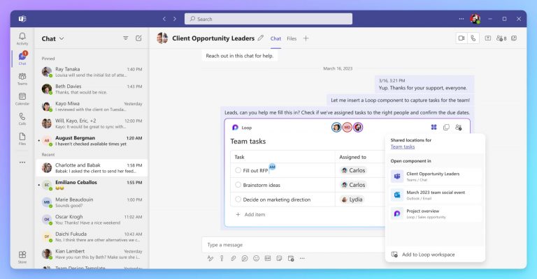 A view of Loop pages and components