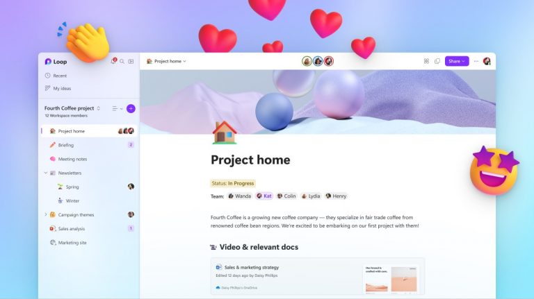 An image shows the Microsoft Loop app