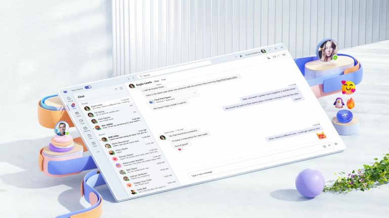 A teams chat is shown