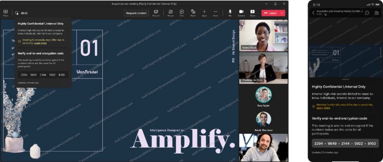 Screenshot shows watermarked content in a Teams meeting