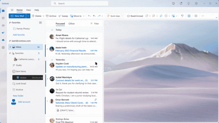 Gif shows Copilot in Outlook